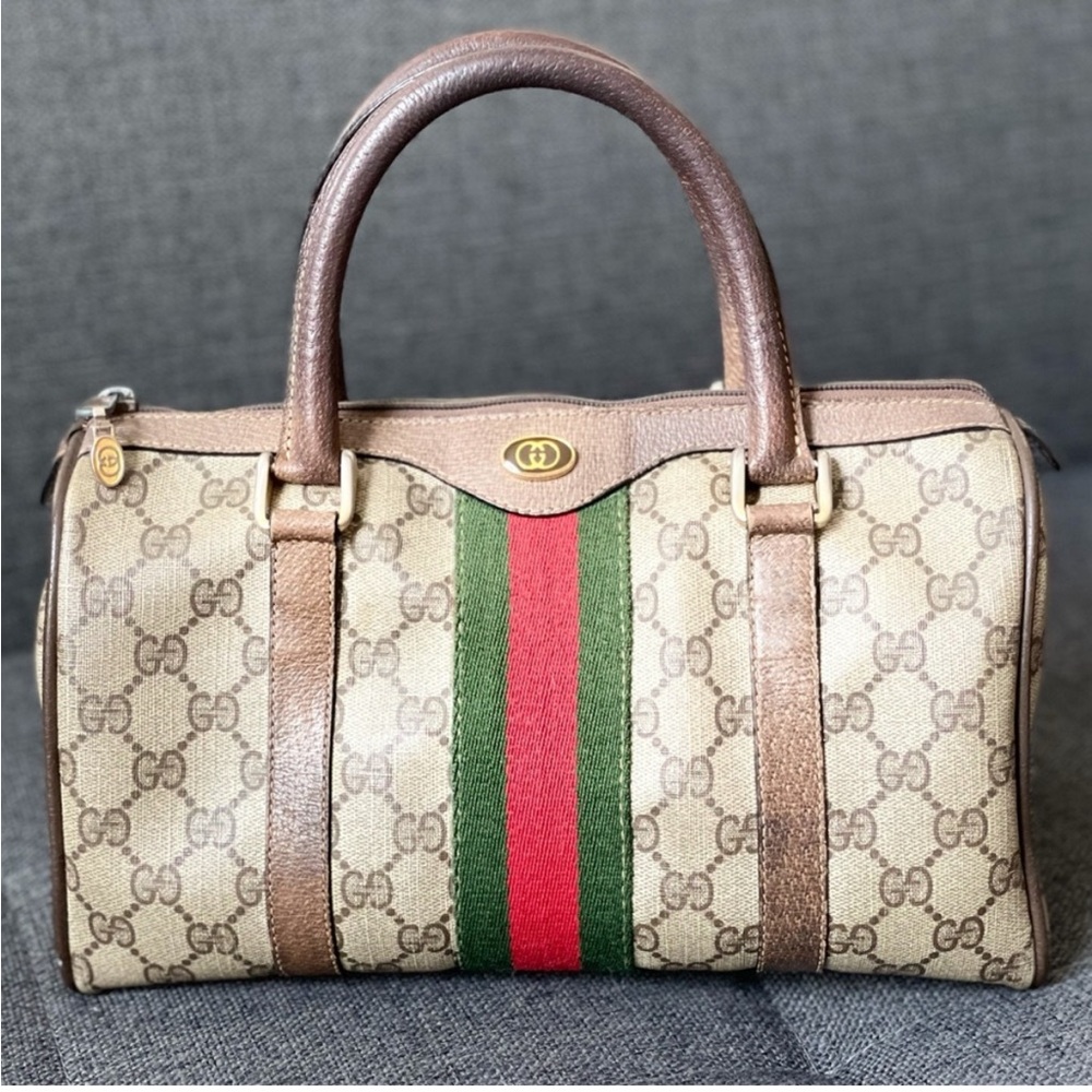 Gucci Vintage Sherry Line Canvas Bag